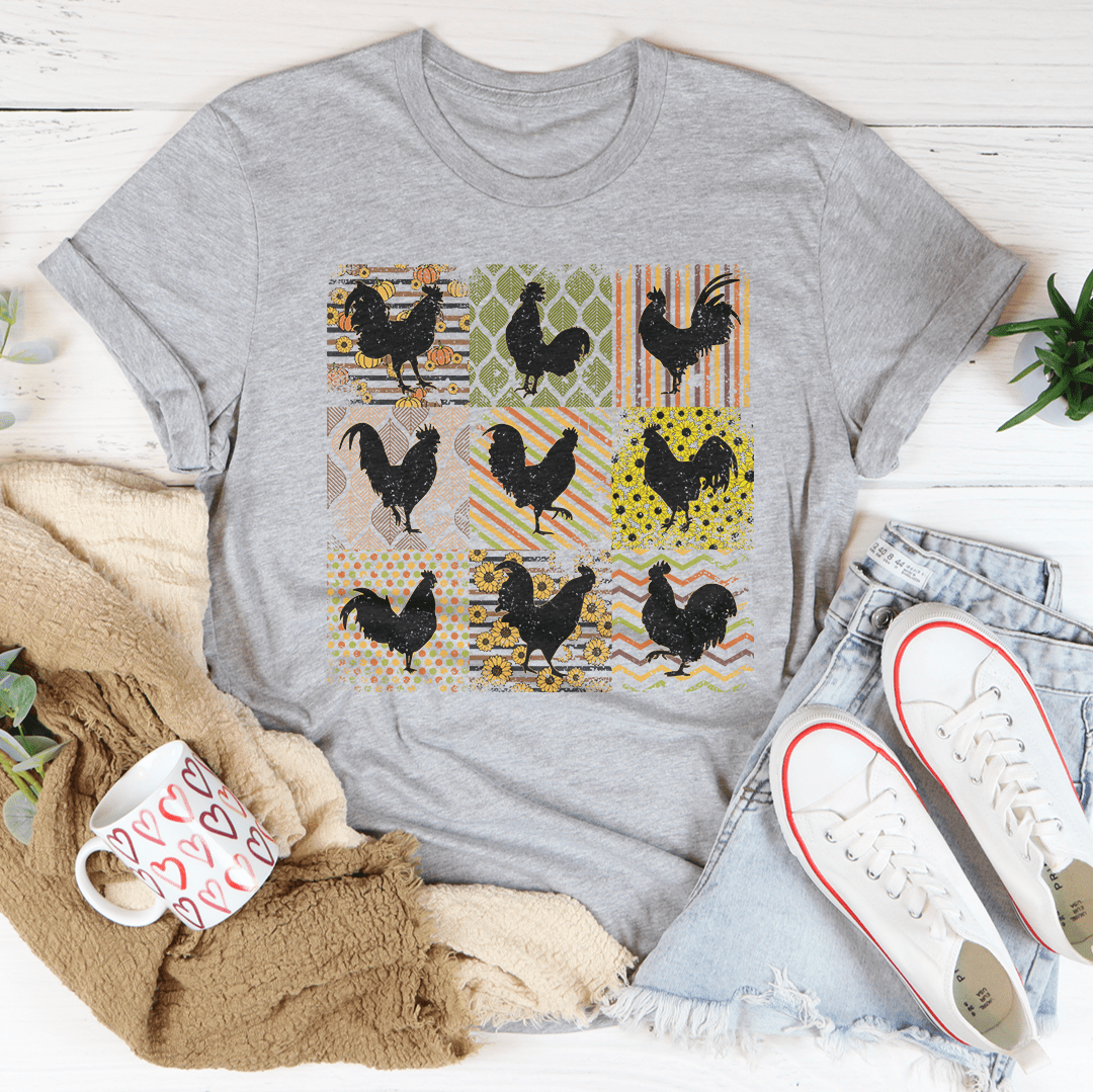 Boho Retro Chickens Tee