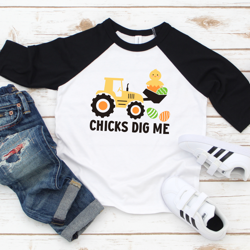 Chicks Dig Me Toddler Three-Quarter Sleeve Tee