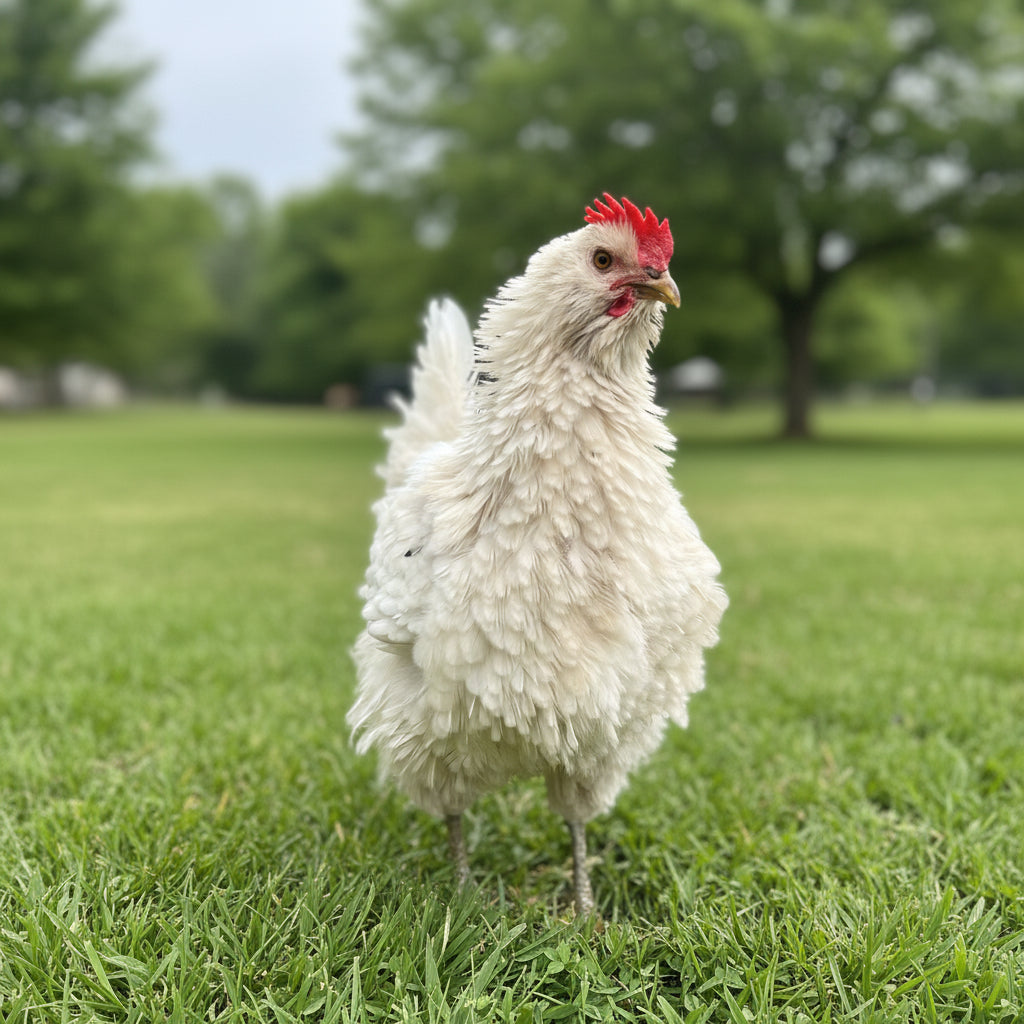 The Frizzle Bountiful Blue Egg Layers lay 5-6 large blue eggs per week.