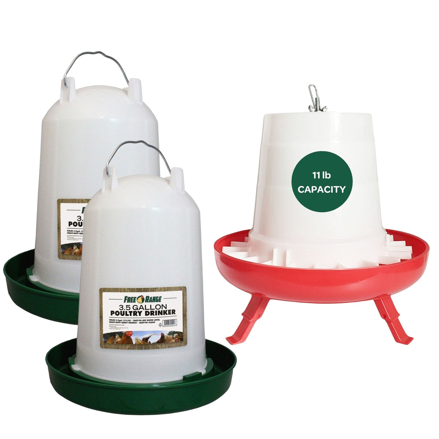 Medium Chicken Flock Feeder/Waterer Set