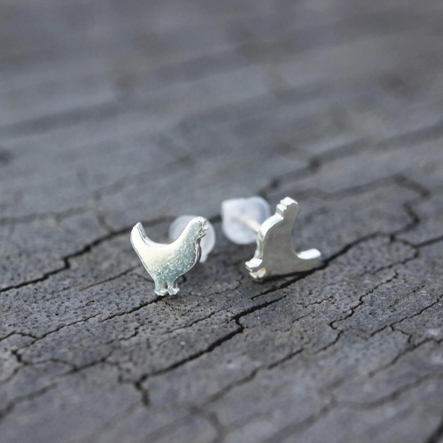 Sterling Silver Chicken Earrings