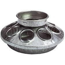 Galvanized baby chick feeder base