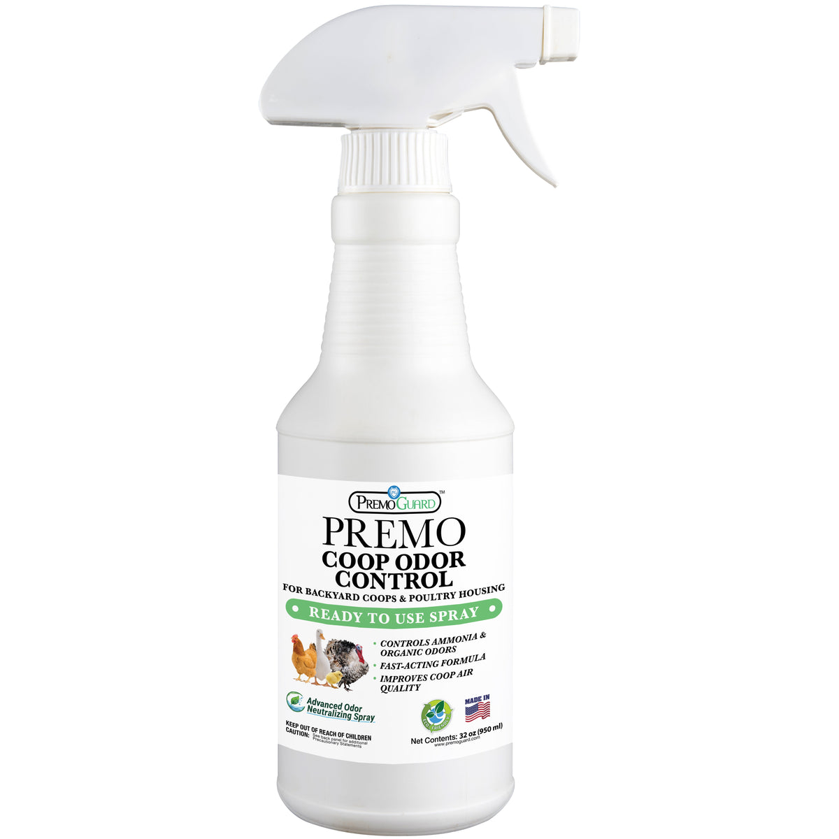 Chicken Coop Odor Control Spray | Neutralizes Ammonia Smell | Premo Guard