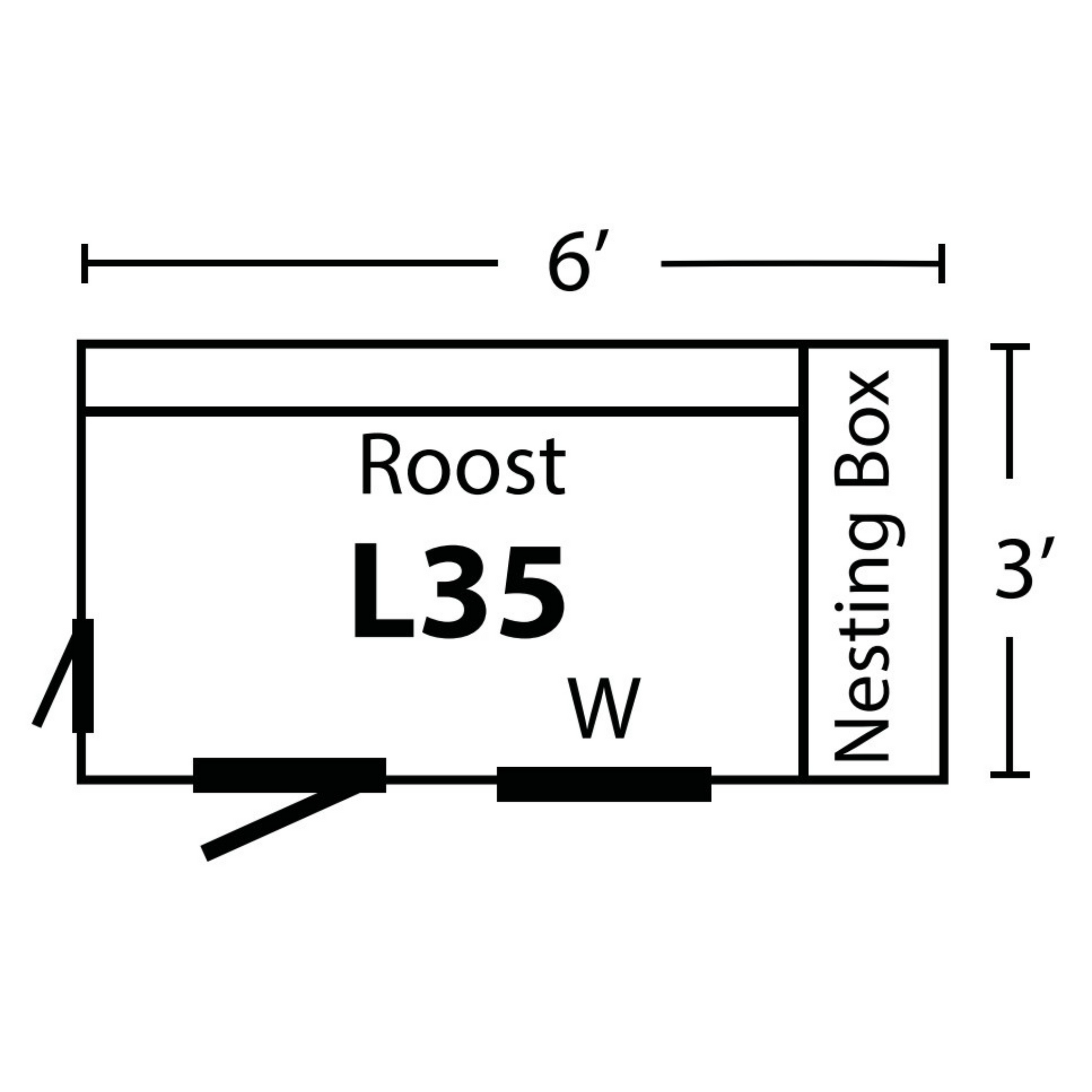 Custom Amish-Built 3'x5' Lean-To Chicken Coop