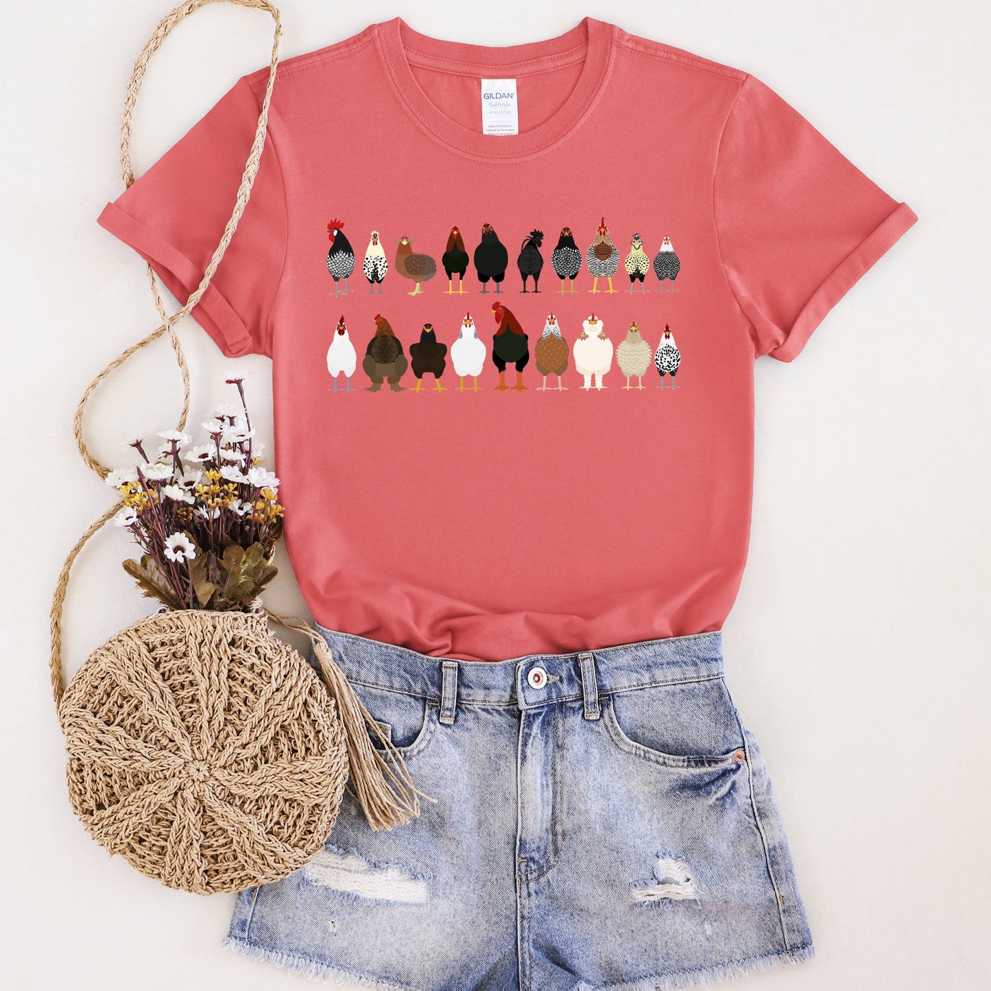 Chicken Lovers Super Soft Tees, Farm Animal Shirts, Illustration, Breeds