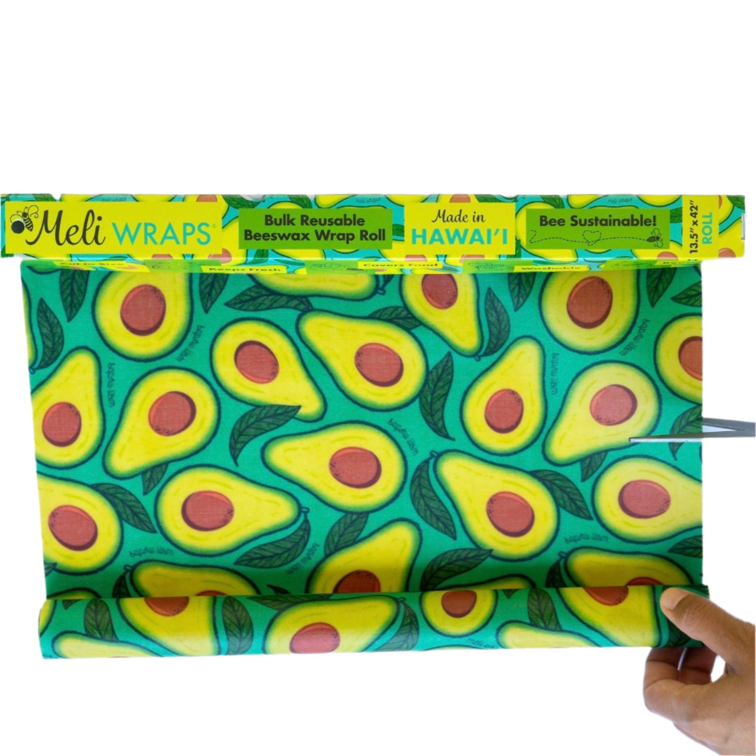 Beeswax Wrap Bulk Roll - Avocado Print