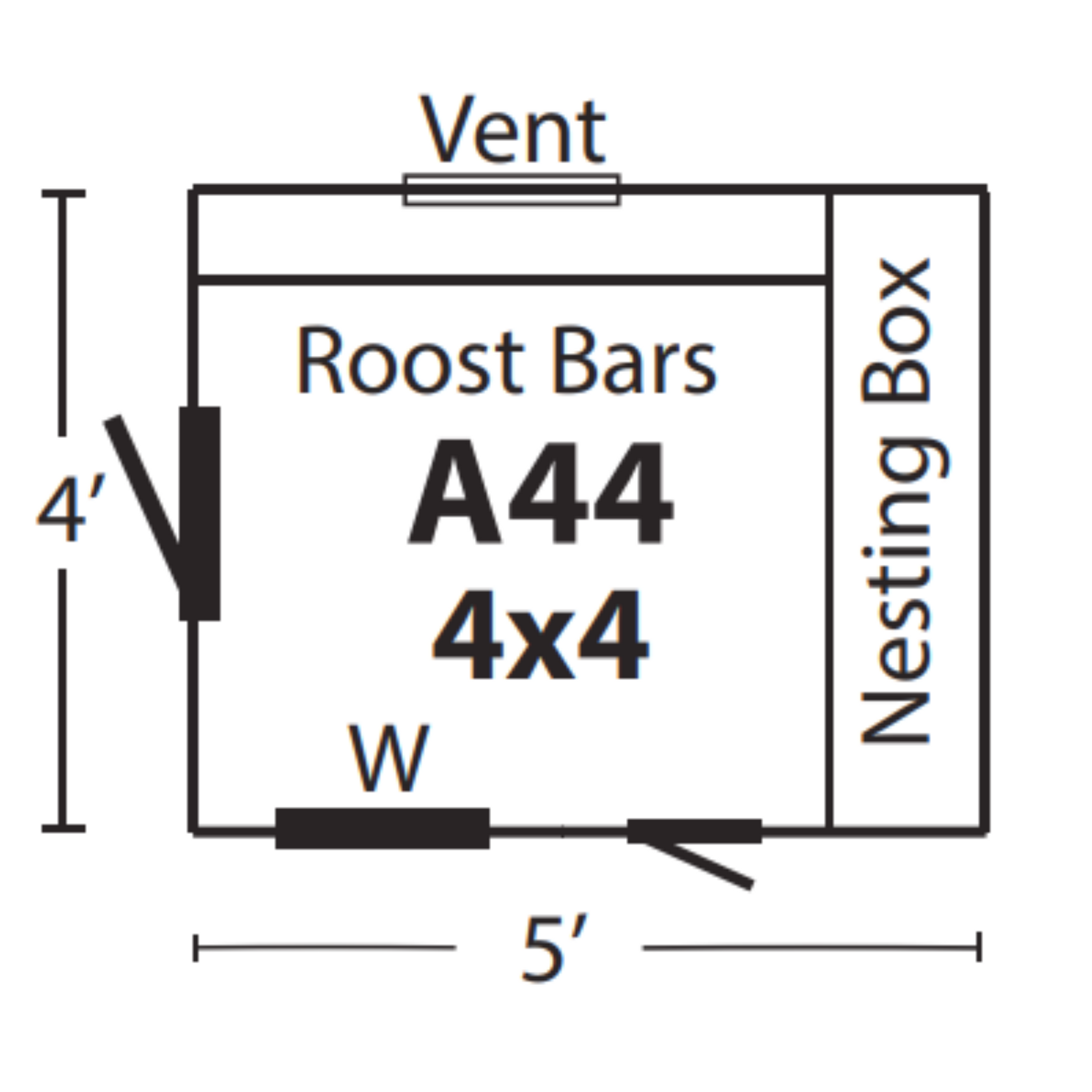 Custom Amish-Built 4'x4' A-Frame Chicken Coop