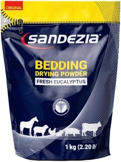 Sandezia Bedding Drying Powder - Odor Eliminator, Fresh Eucalyptus