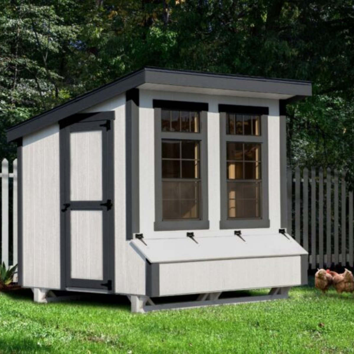 Custom Amish-Built 7'x8' Lean-To Chicken Coop