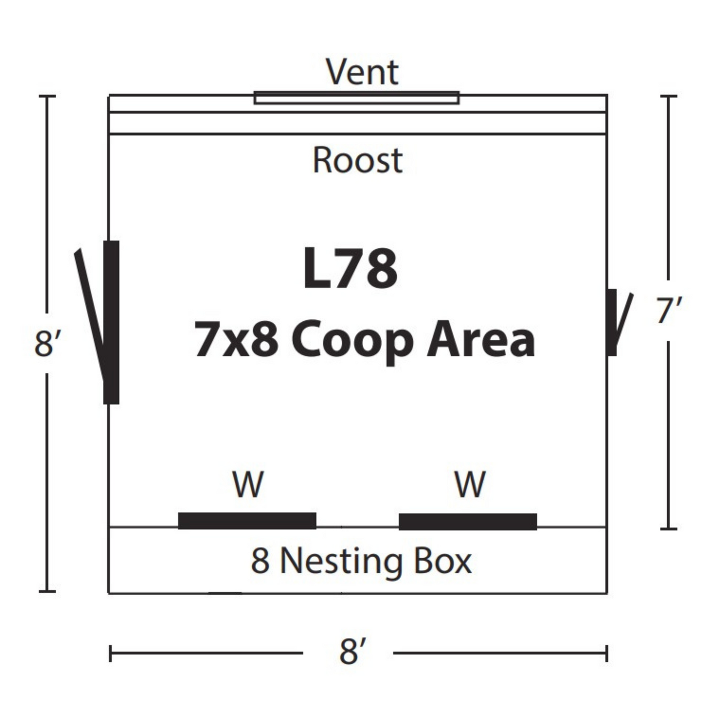 Custom Amish-Built 7'x8' Lean-To Chicken Coop