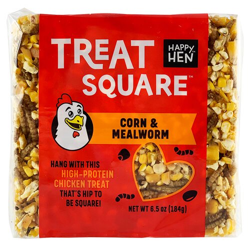The Happy Hen Corn & Mealworm treat is a treat that your flock will love to peck at! 