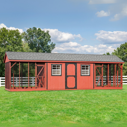 Custom Amish-Built 8'x28' A-Frame Chicken Coop plus Run