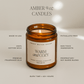 Fall Leaves soy candle in 9 oz amber glass jar