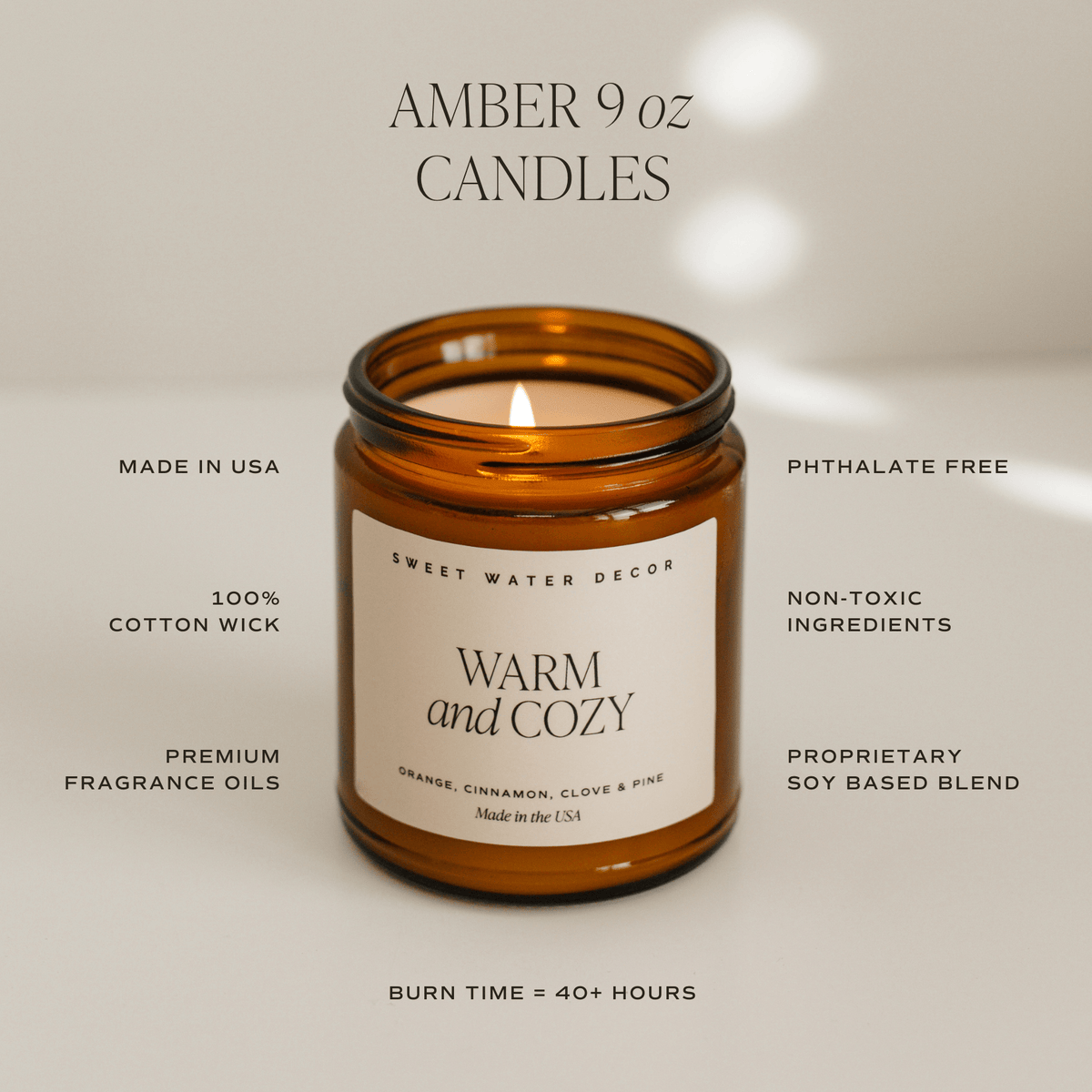 Fall Leaves soy candle in 9 oz amber glass jar
