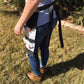 Black Denim Egg Apron with Chicken Print Pockets - 14 Pockets Hand Sewn!