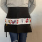 Black Denim Egg Apron with Chicken Print Pockets - 14 Pockets Hand Sewn!