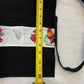 Black Denim Egg Apron with Chicken Print Pockets - 14 Pockets Hand Sewn!