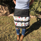 Black Denim Egg Apron with Chicken Print Pockets - 14 Pockets Hand Sewn!