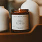 Fall Leaves soy candle in 9 oz amber glass jar