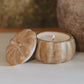 Pumpkin Spice soy candle in faux-wood ceramic pumpkin jar
