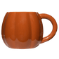 Orange pumpkin-shaped 19 oz ceramic coffee mug