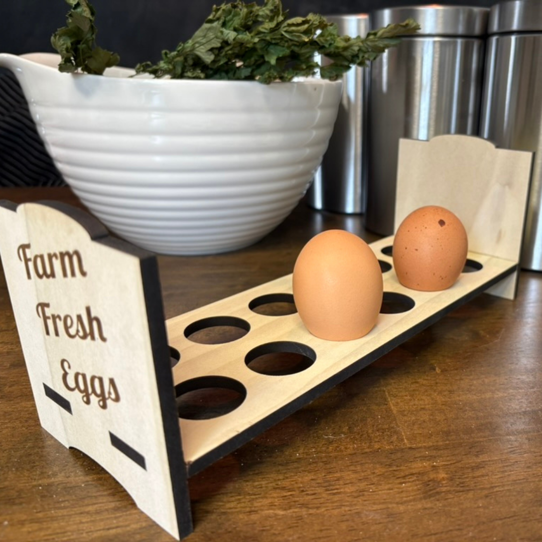 Countertop Chicken Egg Holder for Farm Fresh Eggs