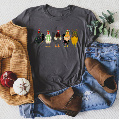 Christmas Chickens, Chicken Lovers, Santa, Farm Life Super Soft Tees