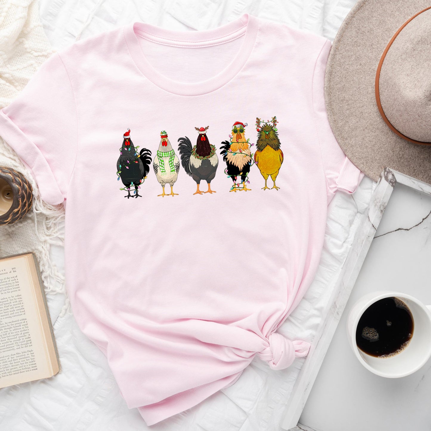 Christmas Chickens, Chicken Lovers, Santa, Farm Life Super Soft Tees