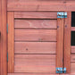Door with locks on the Clubhouse Chicken coop