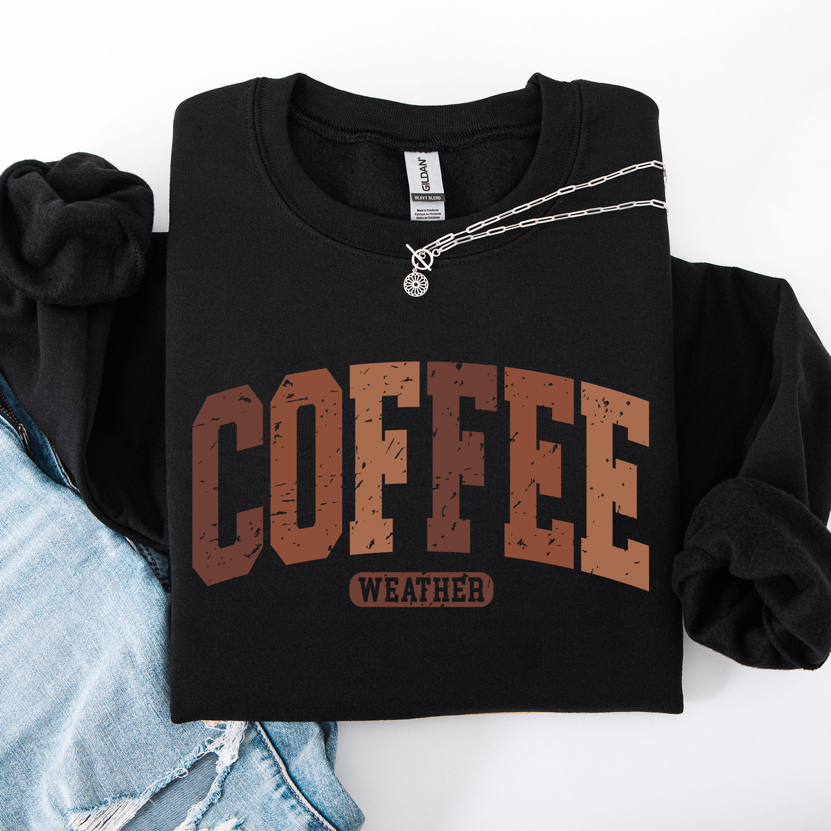 Checkered pumpkin crewneck sweatshirt