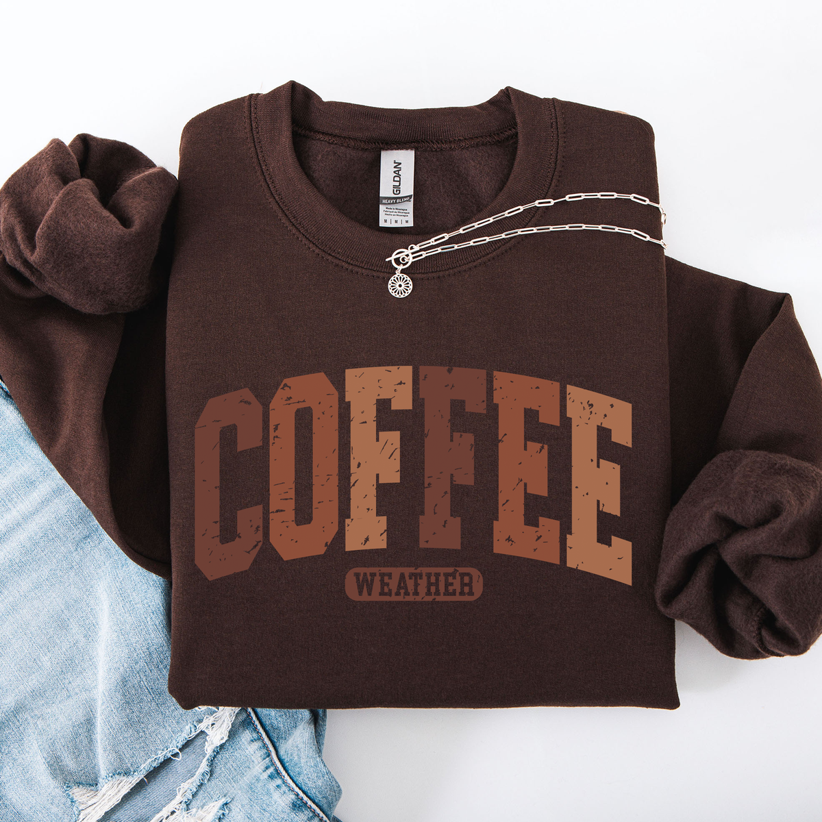 Checkered pumpkin crewneck sweatshirt
