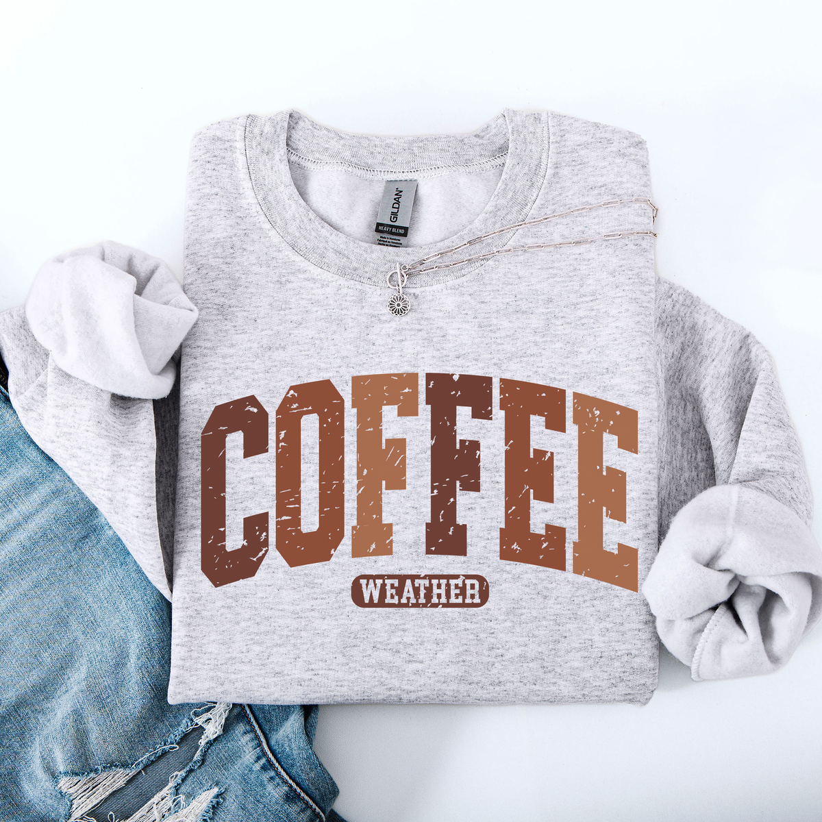 Checkered pumpkin crewneck sweatshirt