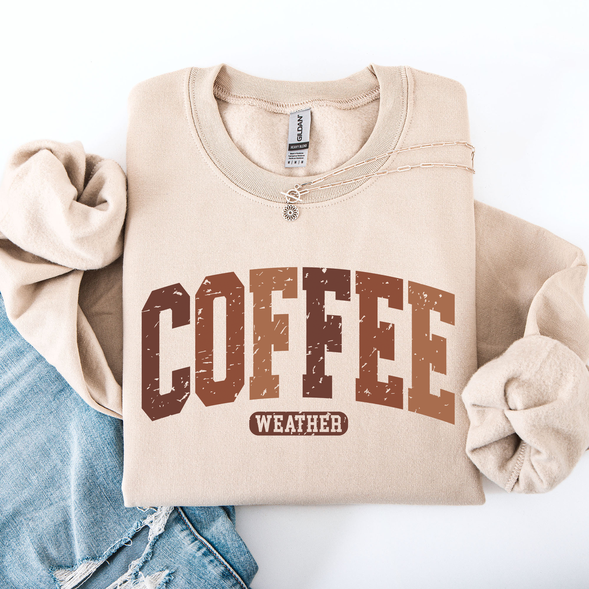 Checkered pumpkin crewneck sweatshirt