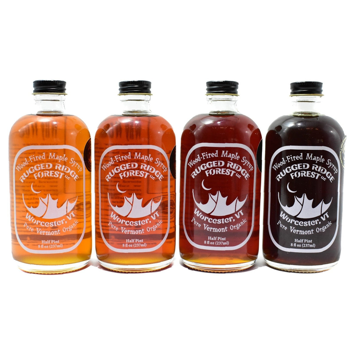 Wood-fired maple syrup half pint grade sampler