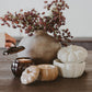 Pumpkin Spice soy candle in faux-wood ceramic pumpkin jar