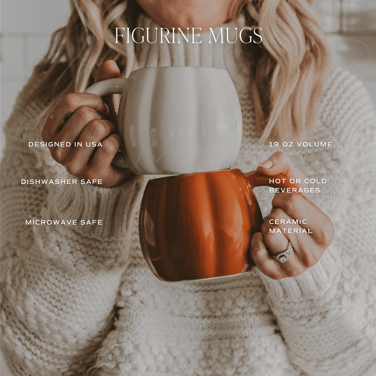 Brown pumpkin-shaped 19 oz ceramic coffee mug