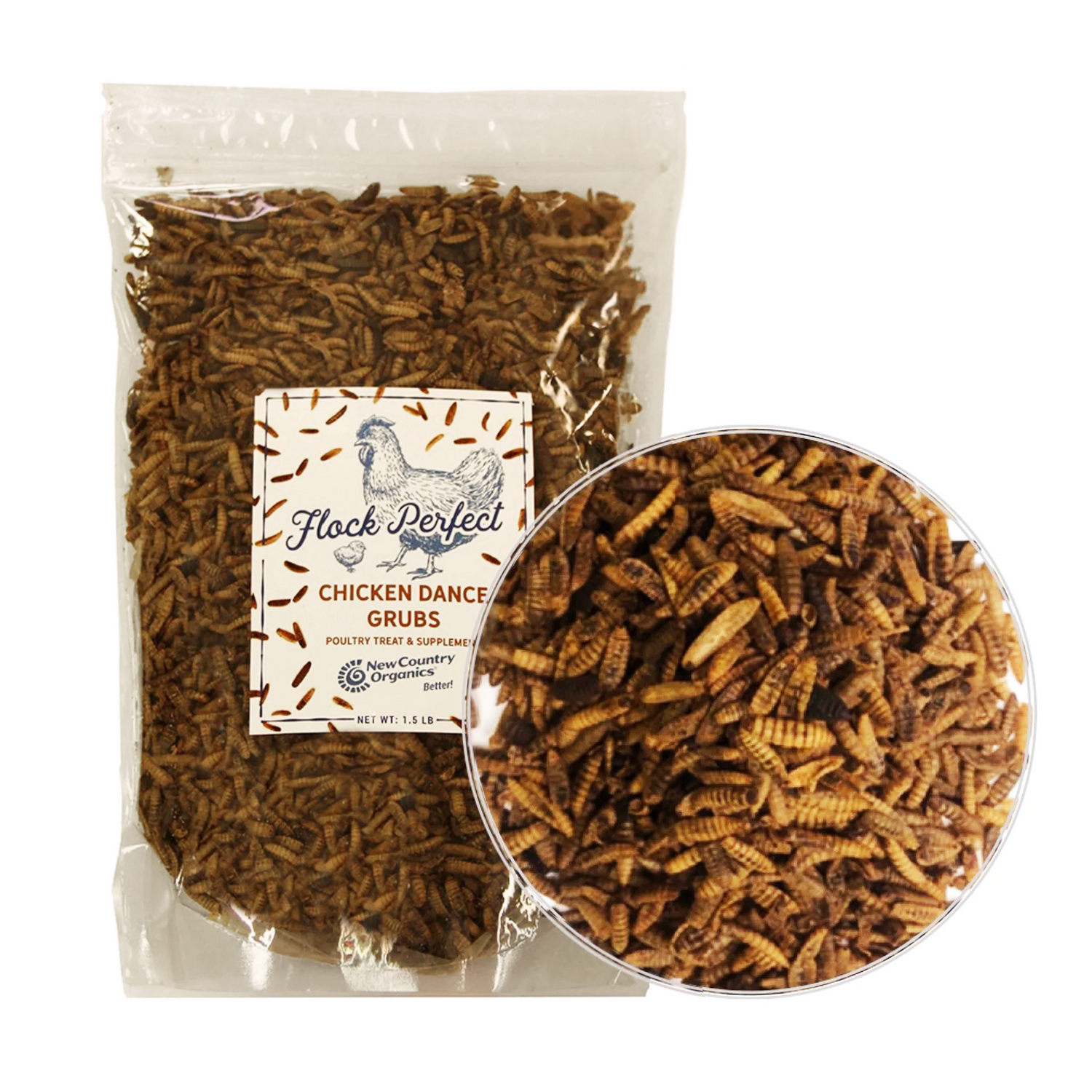 Flock Perfect Chicken Dance Grubs, 1.5 lbs