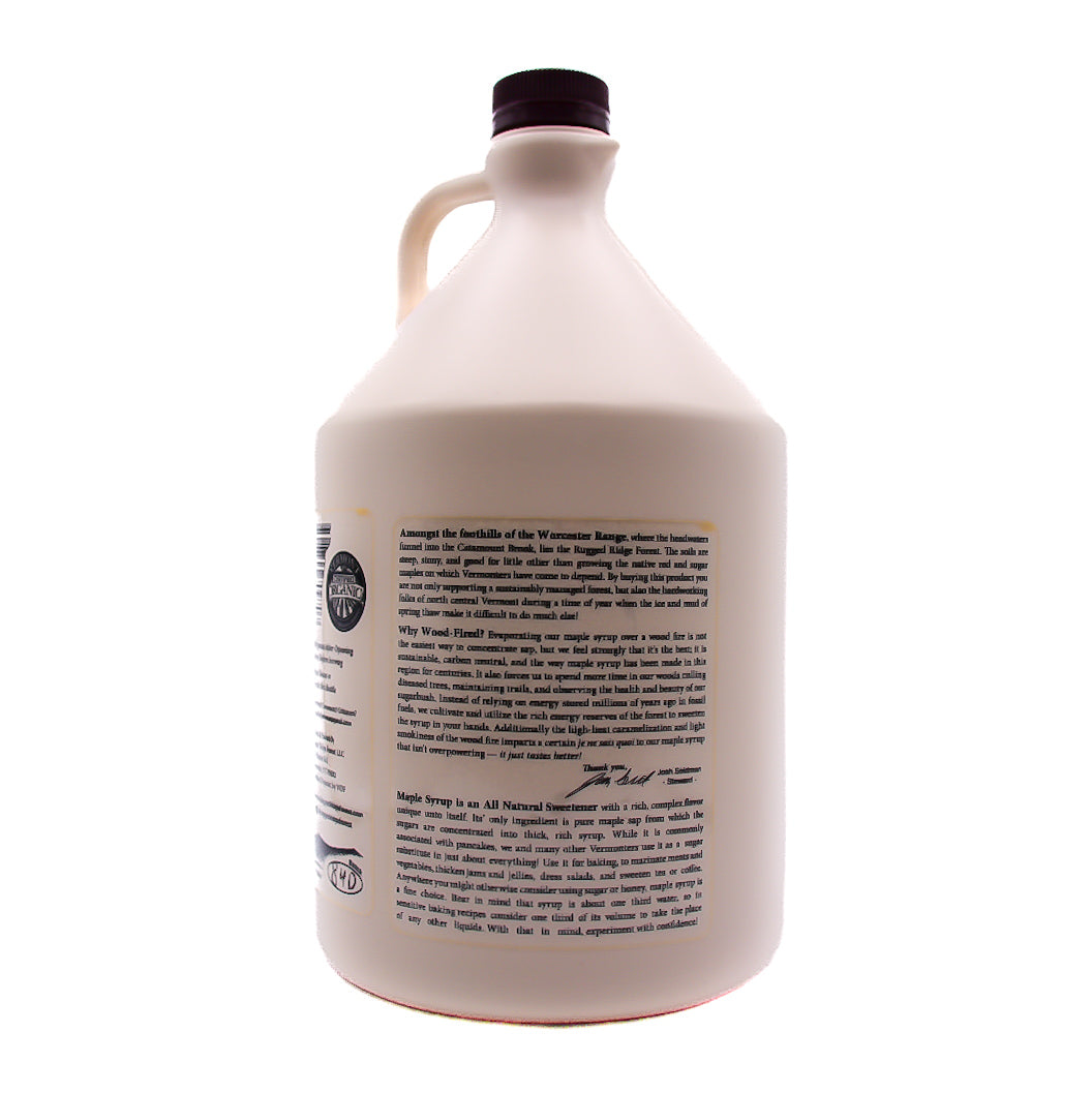 Gallon of wood-fired organic Vermont maple syrup