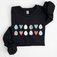Hearts and Eggs, Colorful Easter Sweatshirt