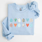 Hearts and Eggs, Colorful Easter Sweatshirt