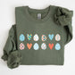 Hearts and Eggs, Colorful Easter Sweatshirt