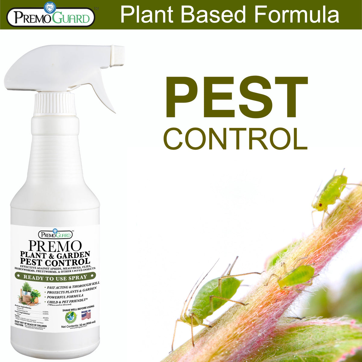 organic garden pest control spray Plant and Garden Pest Control Spray - 32 oz - By Premo Guard