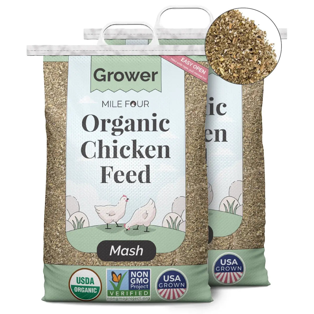 Mile Four Grower Organic Chicken Feed