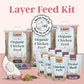 Mile Four Layer Feed Kit | 1 Month of Organic Feed, Grit & Oyster Shell for 10 Layers