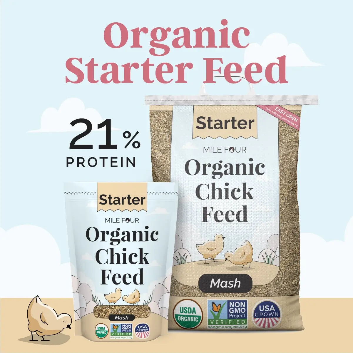 Mile Four Starter Organic Chicken Feed