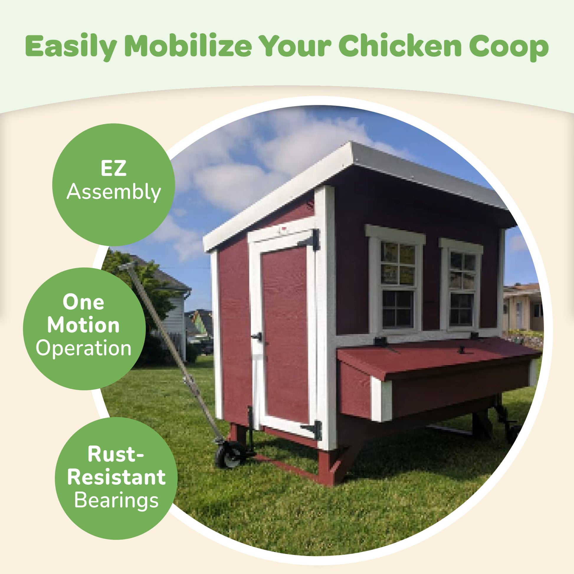 Chicken Coop Wheels for OverEZ Chicken Coop Infographic