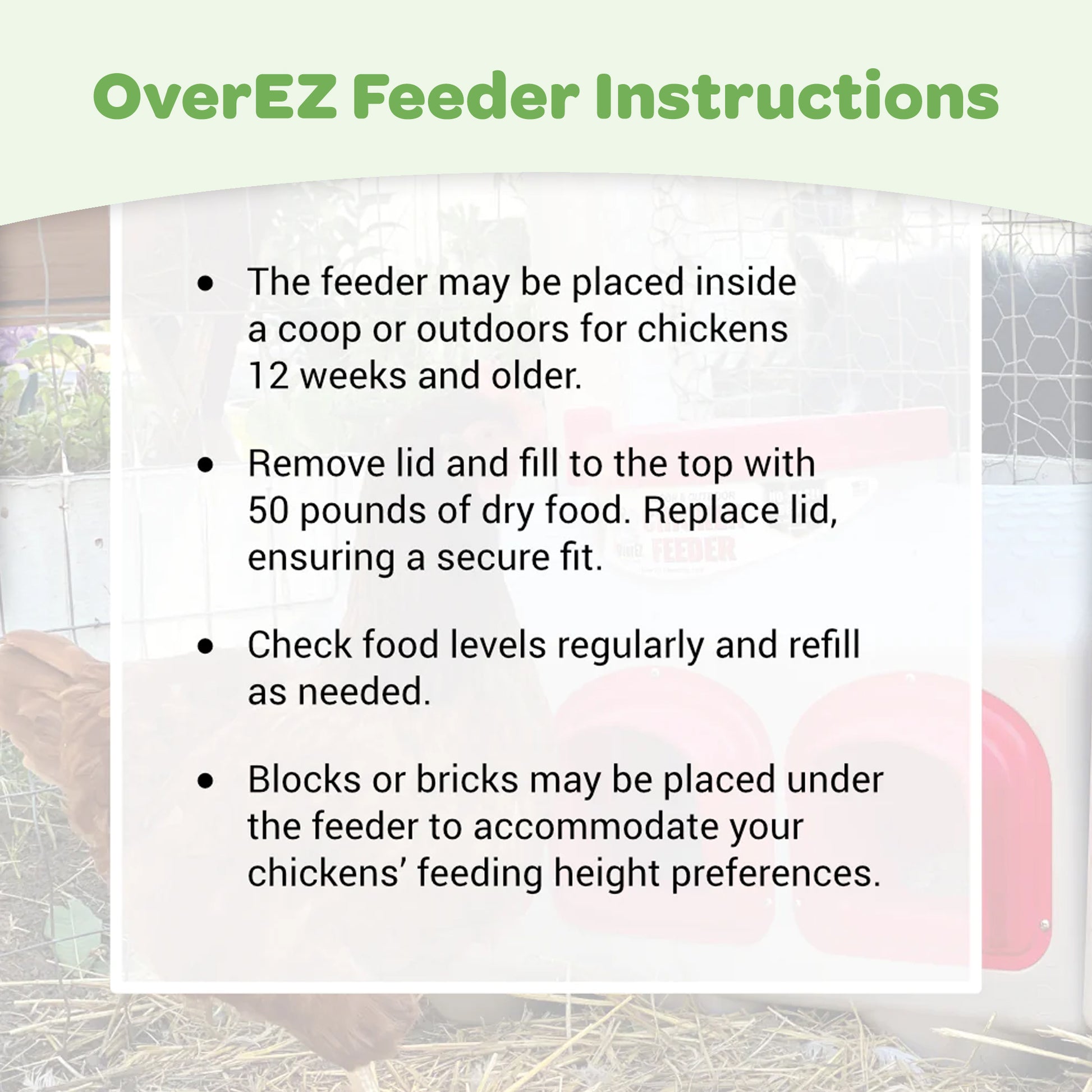 OverEZ Poultry Feeder instructions