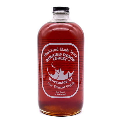 Quart of wood-fired organic Vermont maple syrup