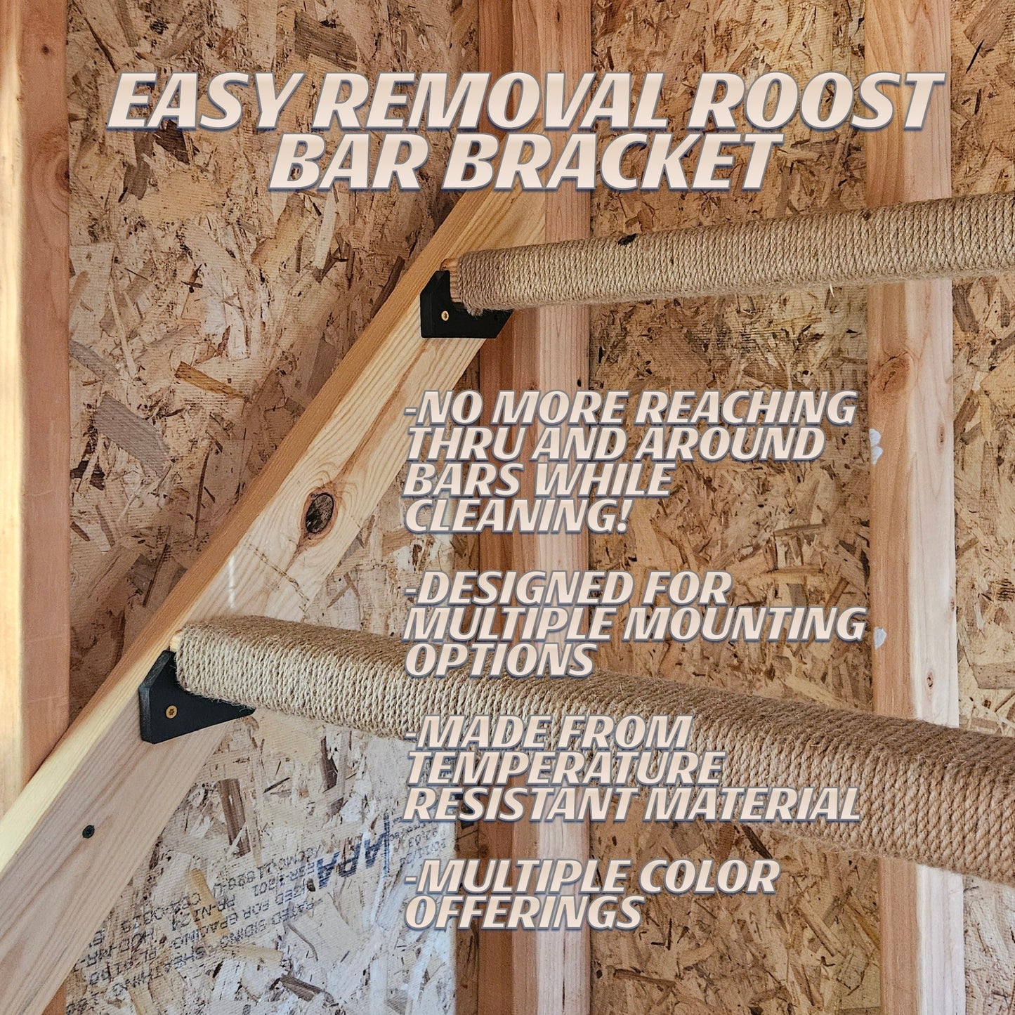 Chicken Roost Bar Mount Bracket (Pair)