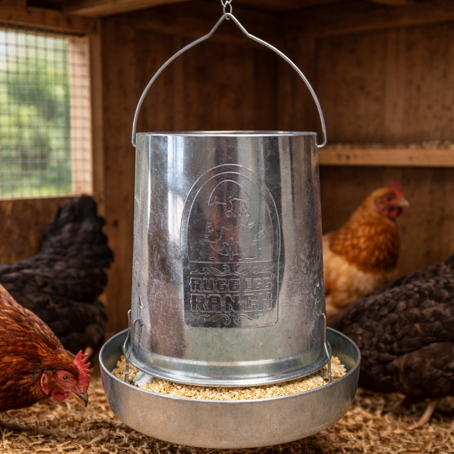 Rugged Ranch Galvanized Poultry Feeder, 15 lb.